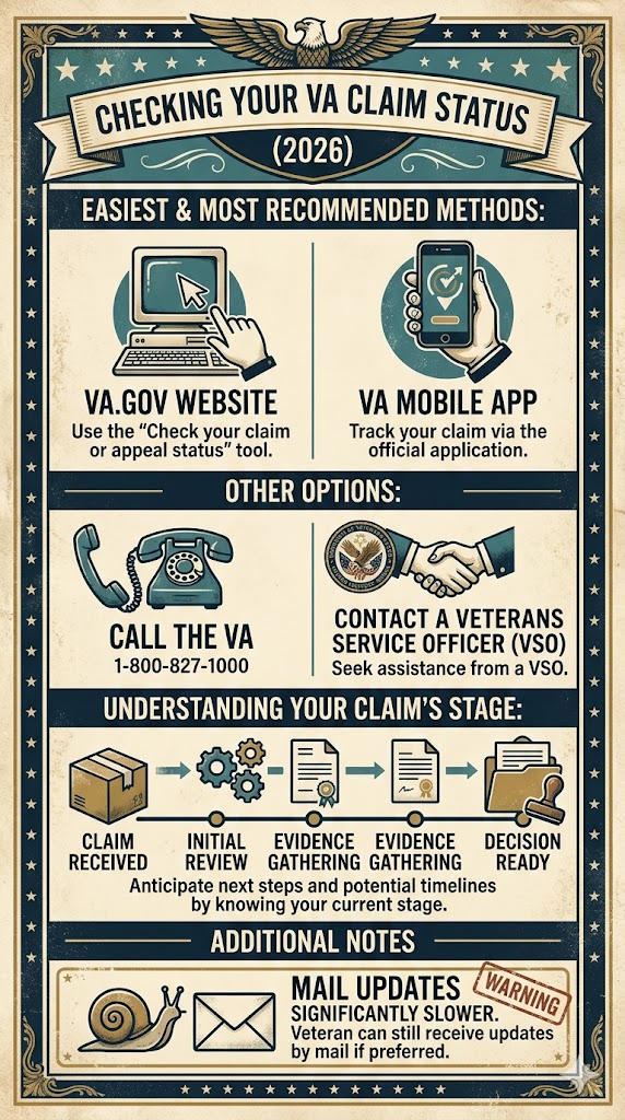 Checking VA Claim Status infographic