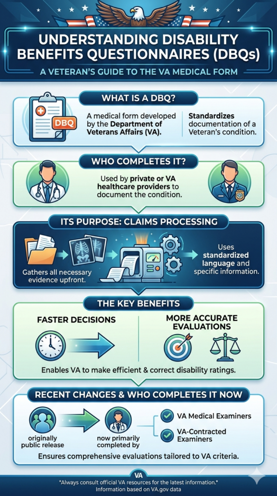Disability Benefits Questionnaires infographic
