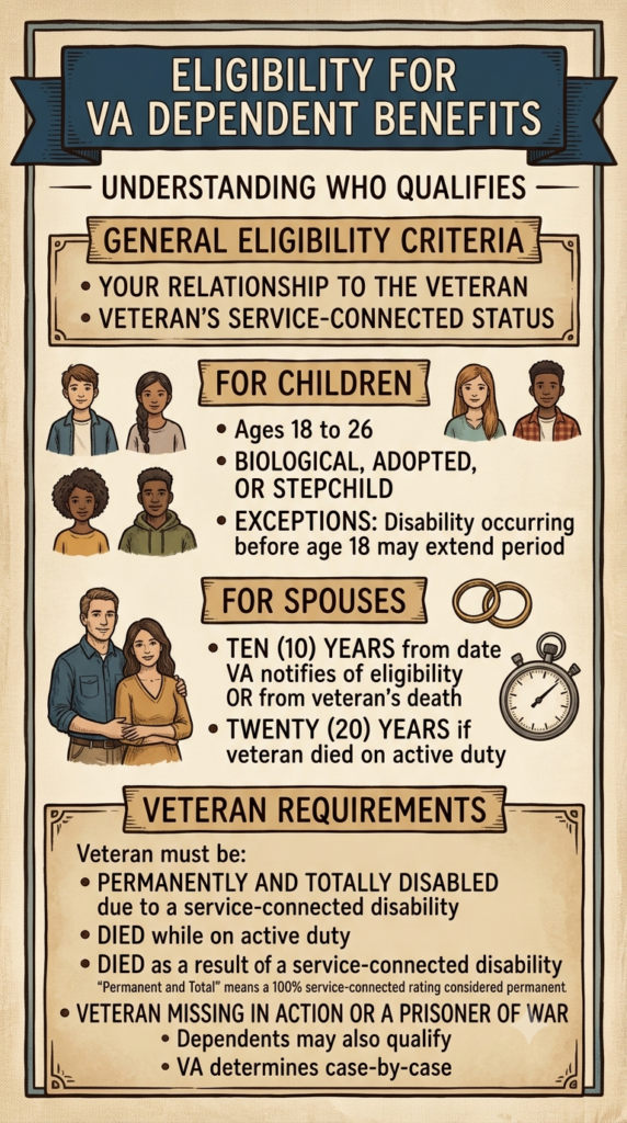VA Chapter 35 Benefits Eligibility infographic