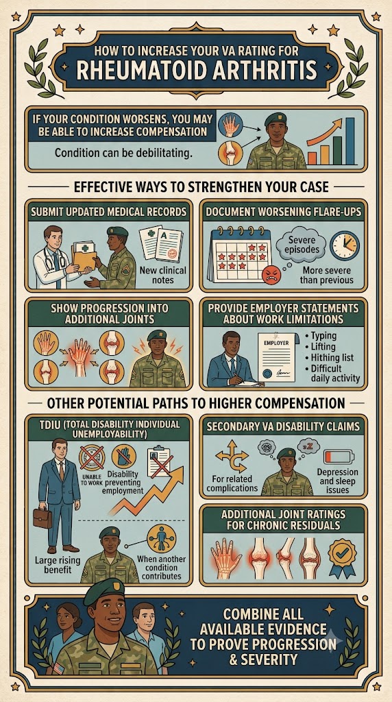 Increase Rheumatoid Arthritis Rating infographic