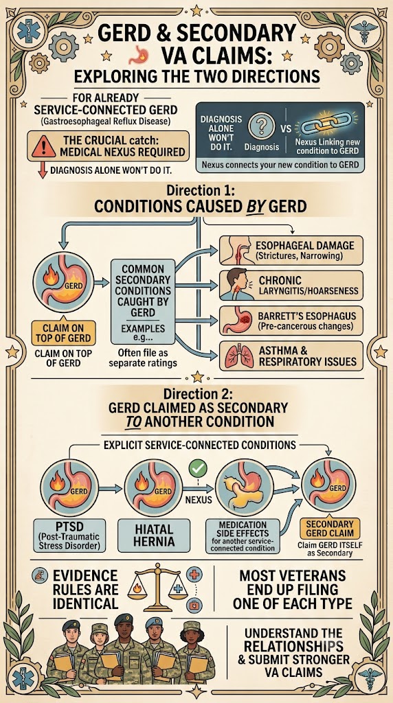 GERD Secondary  VA Claims infographic