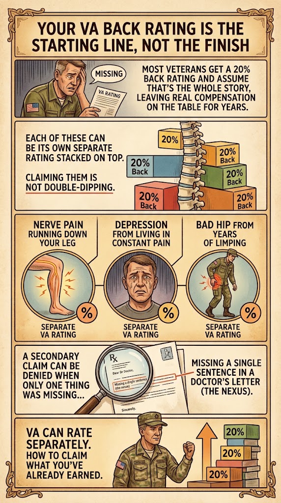 Back Pain VA Rating infographic