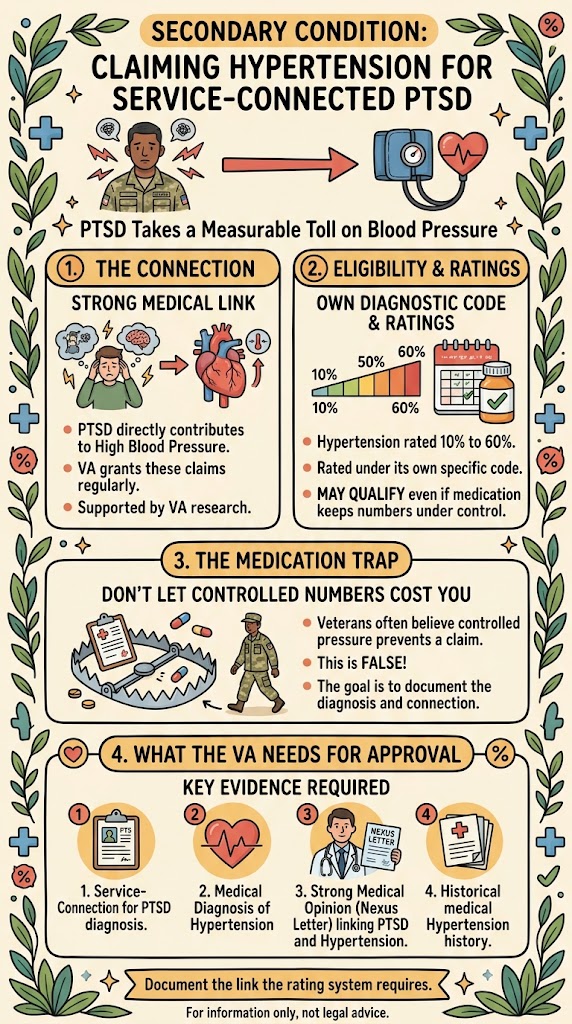 Hypertension for Service Connected PTSD infographic