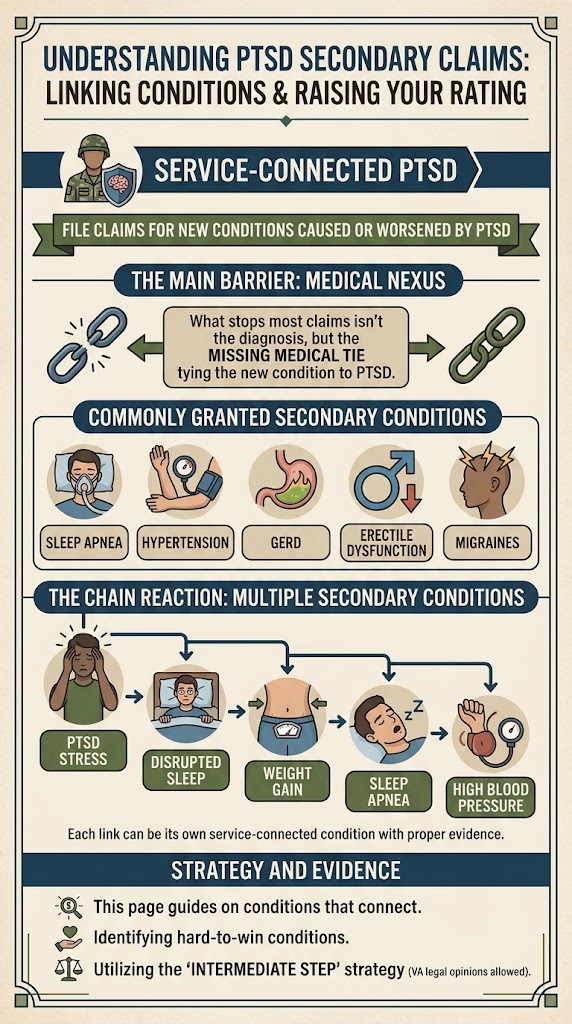 Secondary Conditions PTSD infographic